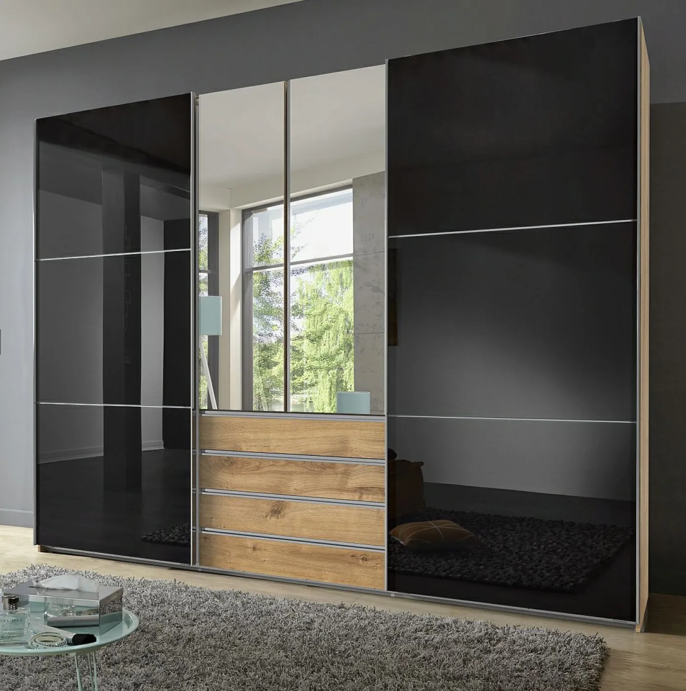 Dreh-/Schwebetürenschrank MAGIC GLAS