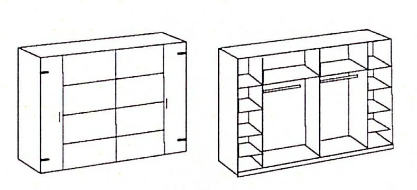 Dreh-/Schwebetürenschrank STOCKHOLM