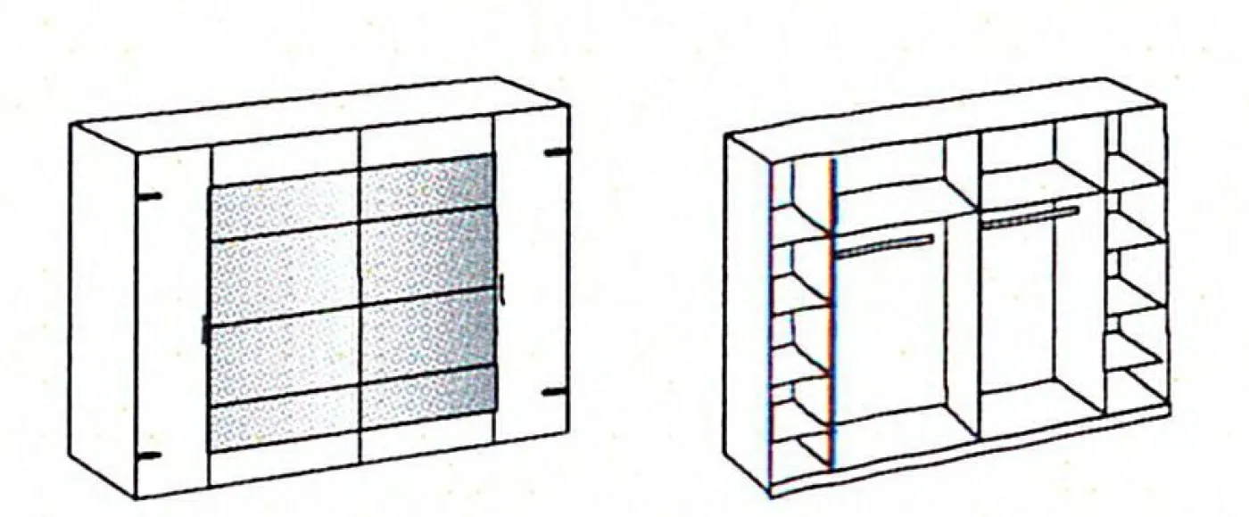 Dreh-/Schwebetürenschrank STOCKHOLM