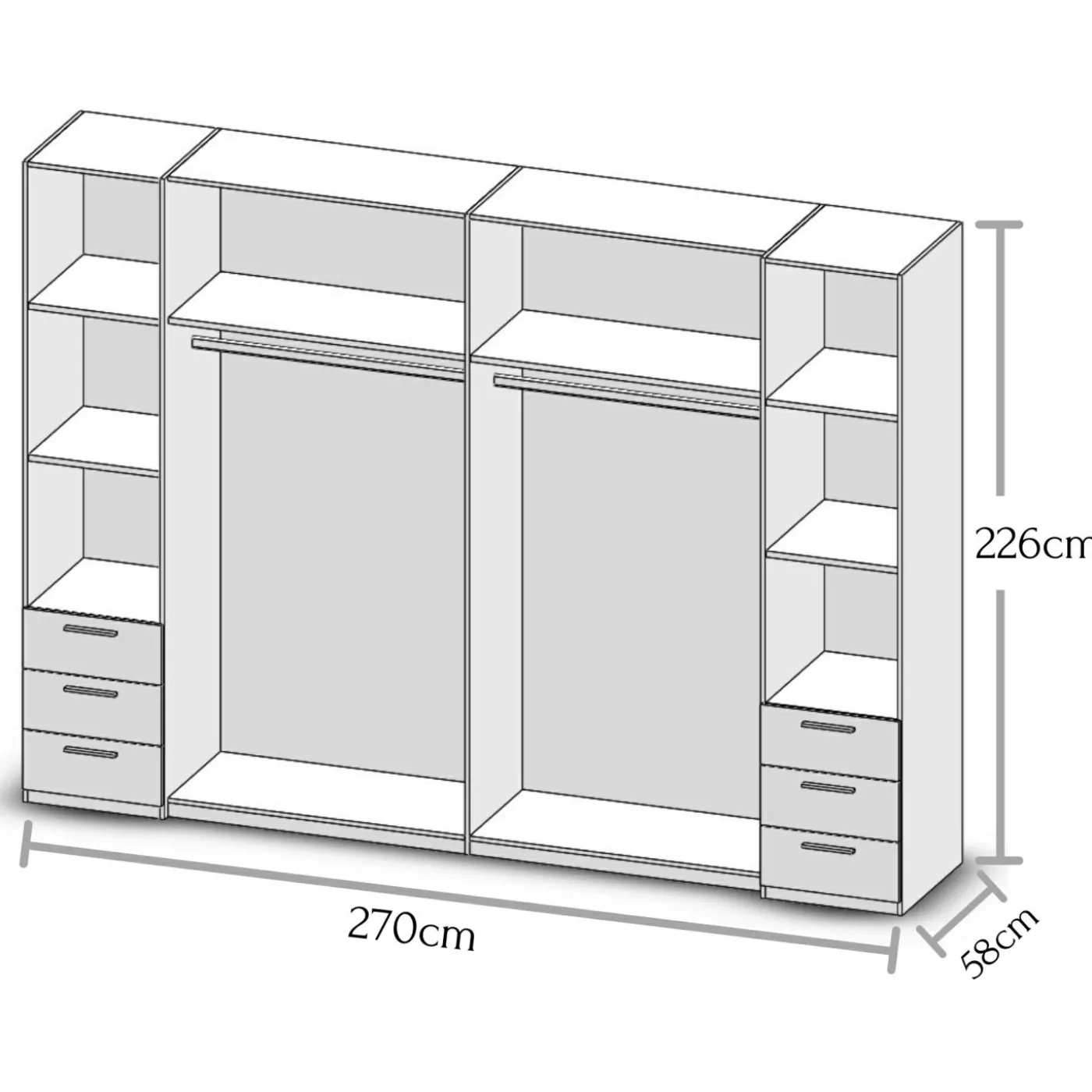 Dreh-und Schwebetürenschrank STORE