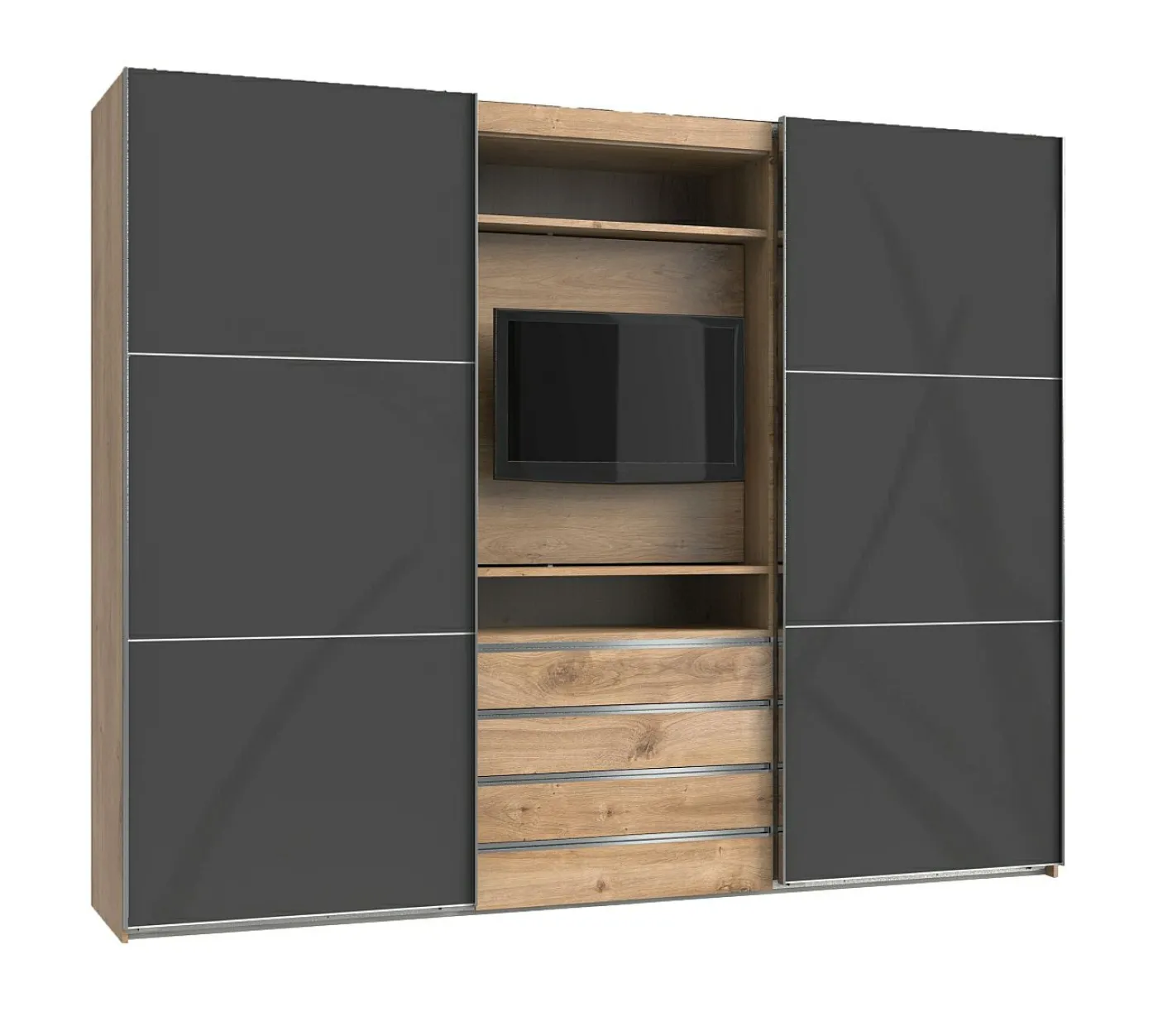 Funktions-TV-Schwebetürenschrank MAGIC GLAS