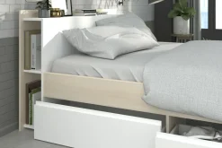 160-iger Stauraumbett mit Kleiderschrank, Schreibtisch und Kommode MOST 76
