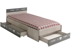 Jugendbett 90 x 200 cm mit Schubkästen FABRIC 10