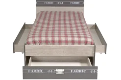 Jugendbett 90 x 200 cm mit Schubkästen FABRIC 10
