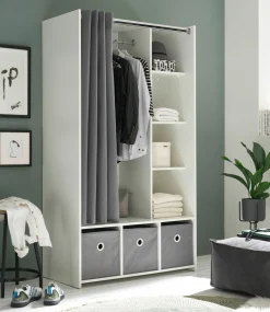 Kleiderschrank mit Stoffvorhang JENKE