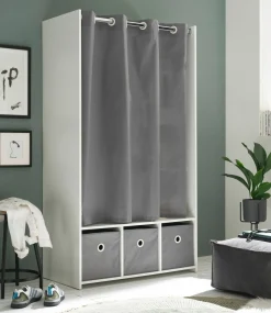 Kleiderschrank mit Stoffvorhang JENKE