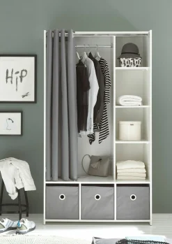 Kleiderschrank mit Stoffvorhang JENKE