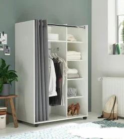 Kleiderschrank mit Stoffvorhang JENKE