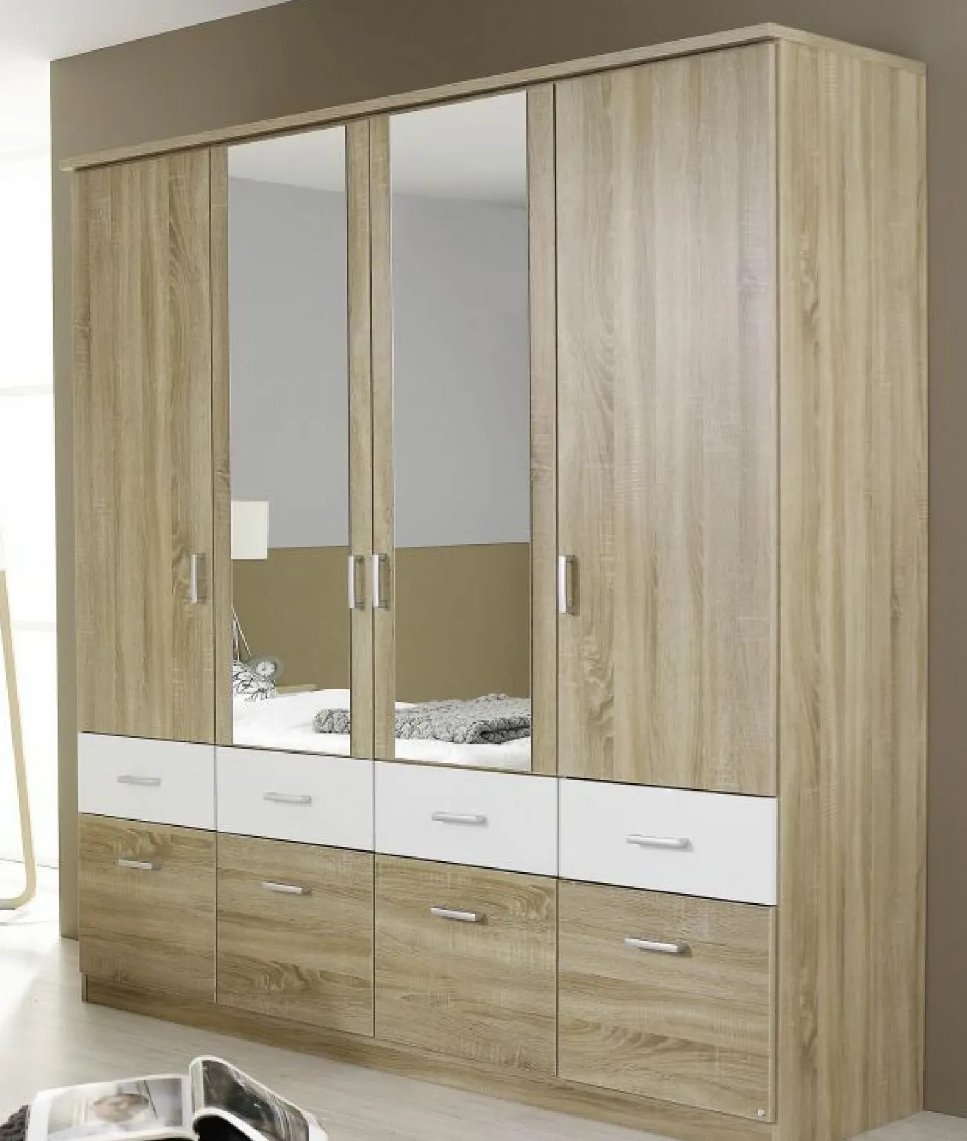 Kombi-Drehtüren-Kleiderschrank BREMEN