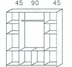 Kombi-Drehtüren-Kleiderschrank BREMEN