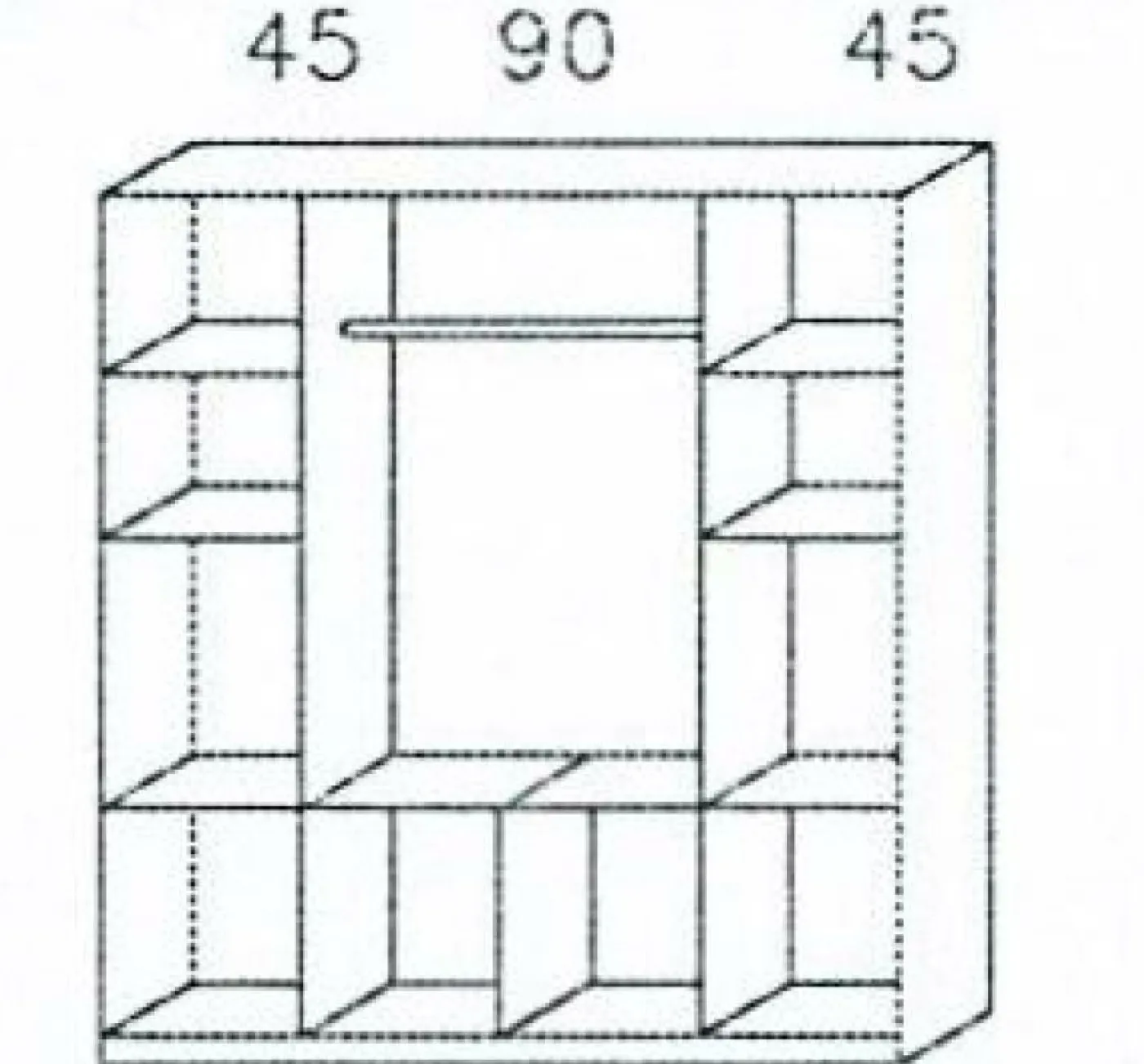 Kombi-Drehtüren-Kleiderschrank BREMEN