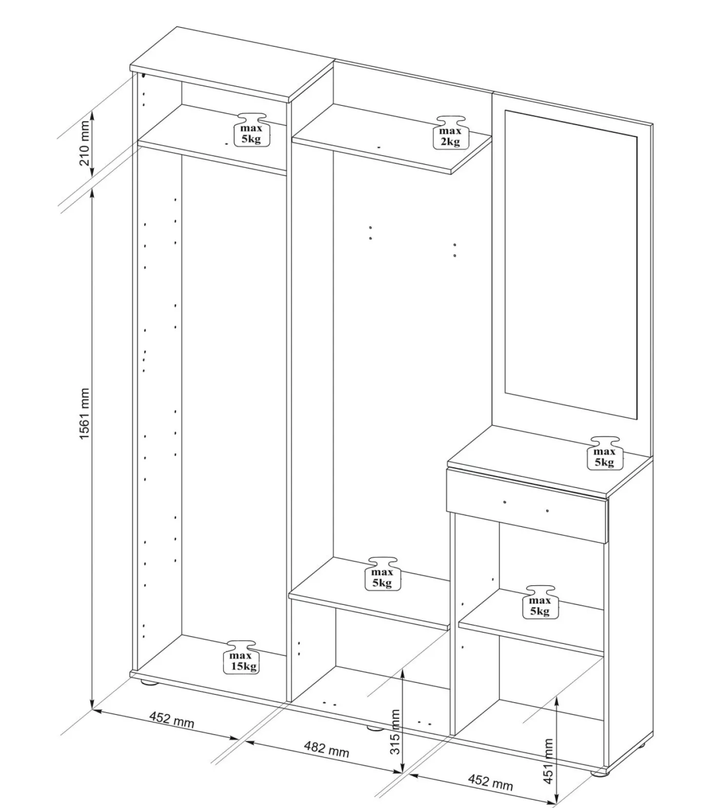 Kompaktgarderobe JENS