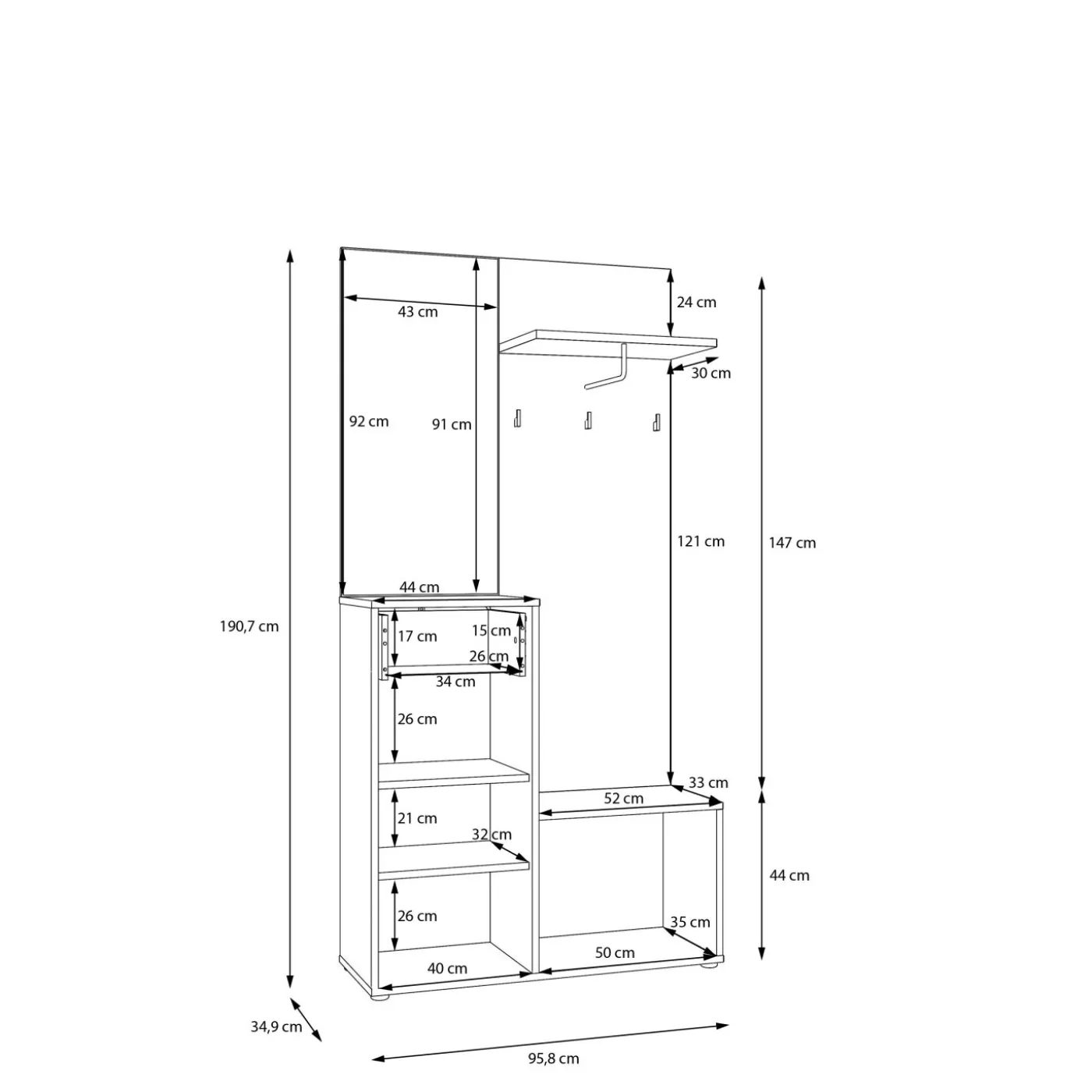 Kompaktgarderobe KENDRAY