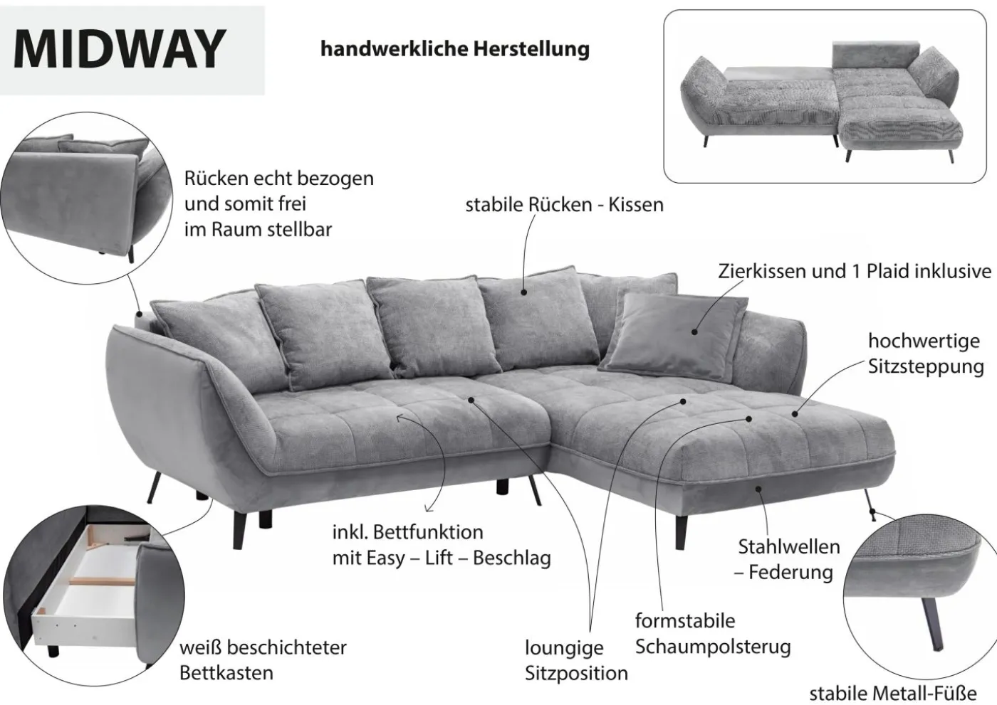 Polsterecke mit Funktion MIDWAY