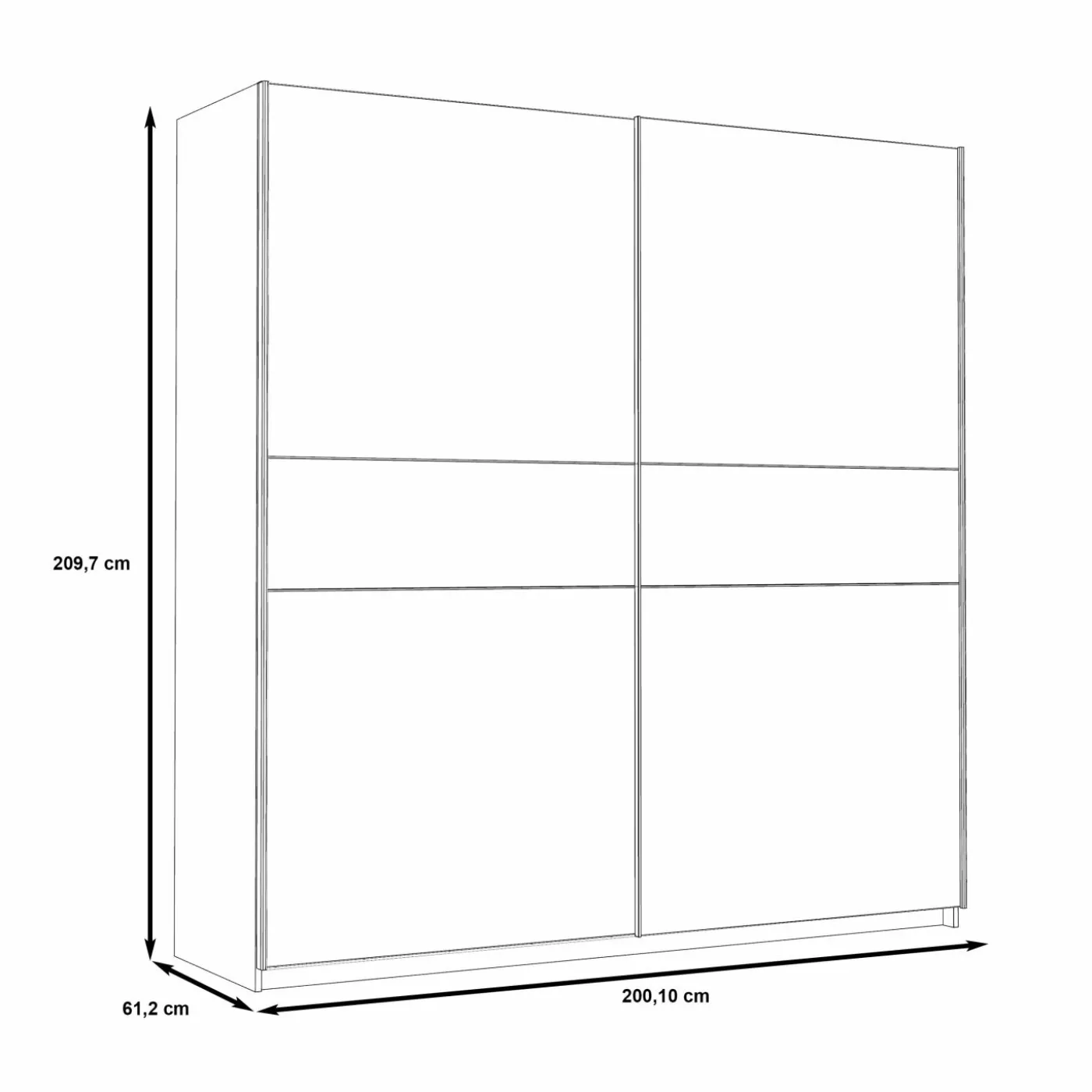 Schwebetürenschrank 200 cm WINNER PLUS