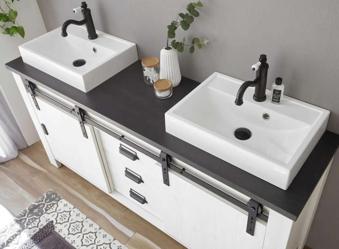 Unterschrank mit Doppelwaschbecken SHERWOOD