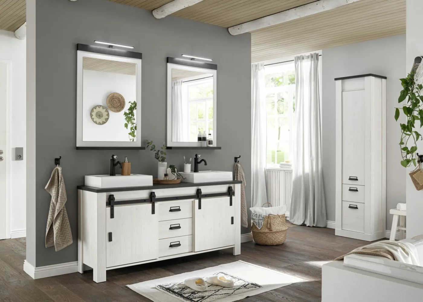 Unterschrank mit Doppelwaschbecken SHERWOOD