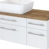 Waschbeckenunterschrank 90 mit Aufsatzbecken links DAVOS