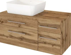 Waschbeckenunterschrank 90 mit Aufsatzbecken links DAVOS