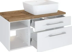 Waschbeckenunterschrank 90 mit Aufsatzbecken rechts DAVOS