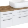 Waschbeckenunterschrank 90 mit Aufsatzbecken rechts DAVOS