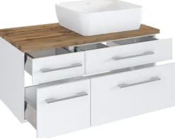 Waschbeckenunterschrank 90 mit Aufsatzbecken rechts DAVOS