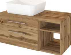 Waschbeckenunterschrank 90 mit Aufsatzbecken links DAVOS