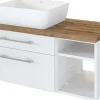 Waschbeckenunterschrank 90 mit Aufsatzbecken links DAVOS