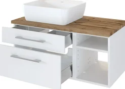 Waschbeckenunterschrank 90 mit Aufsatzbecken links DAVOS