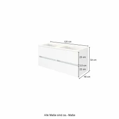 Waschbeckenunterschrank mit Doppelwaschbecken LUCCA