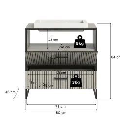 Waschbeckenunterschrank mit Waschbecken BAGNO