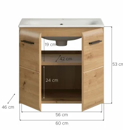 Waschbeckenunterschrank mit Waschbecken BONGA