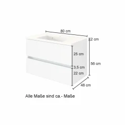 Waschbeckenunterschrank mit Waschbecken HELSINKI