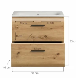 Waschbeckenunterschrank mit Waschbecken BONGA