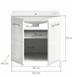Waschbeckenunterschrank mit Waschbecken BONGA