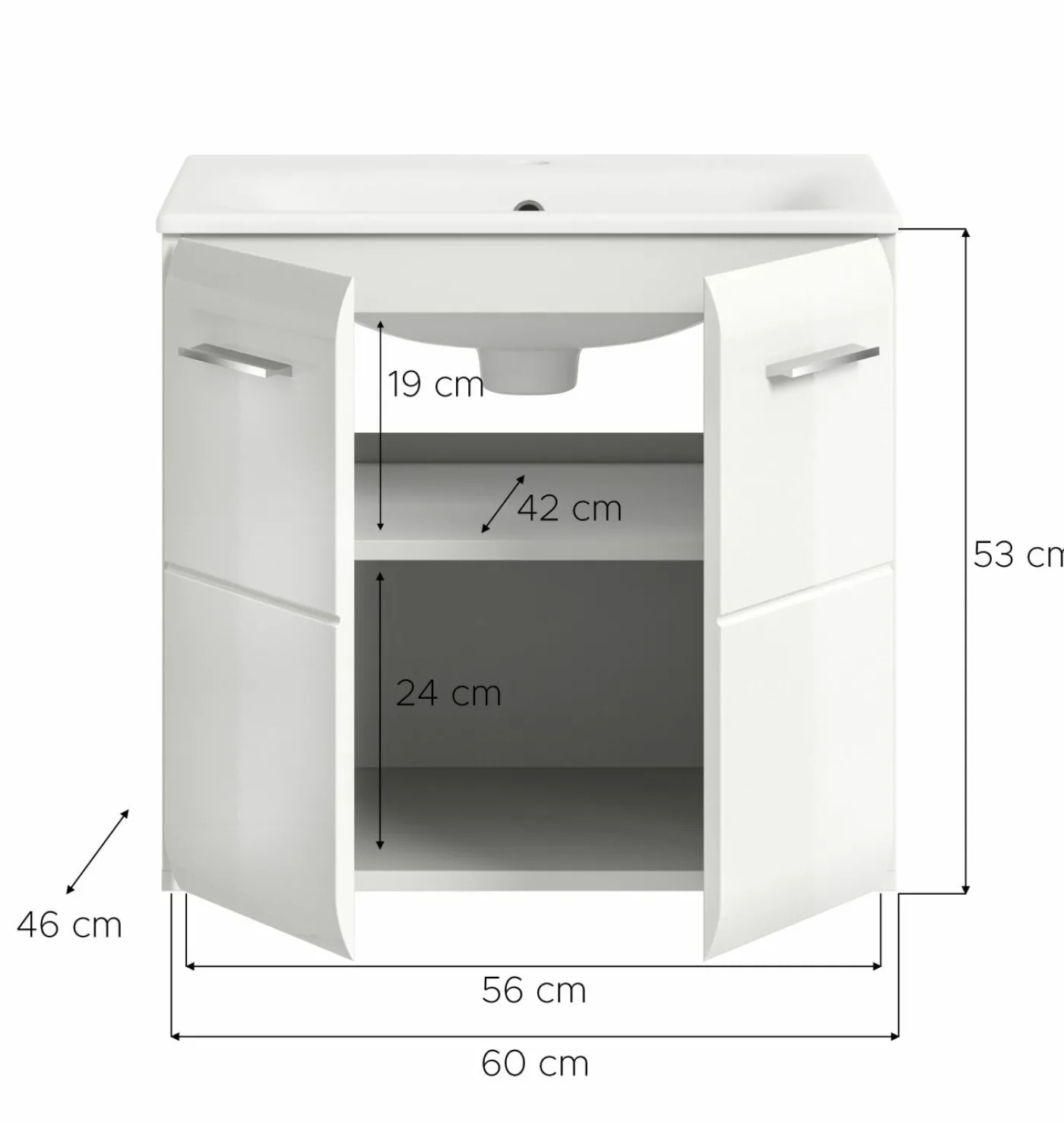 Waschbeckenunterschrank mit Waschbecken BONGA