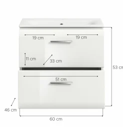 Waschbeckenunterschrank mit Waschbecken BONGA