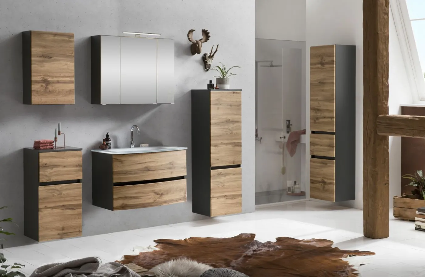 Waschbeckenunterschrank mit Waschbecken KOPENHAGEN