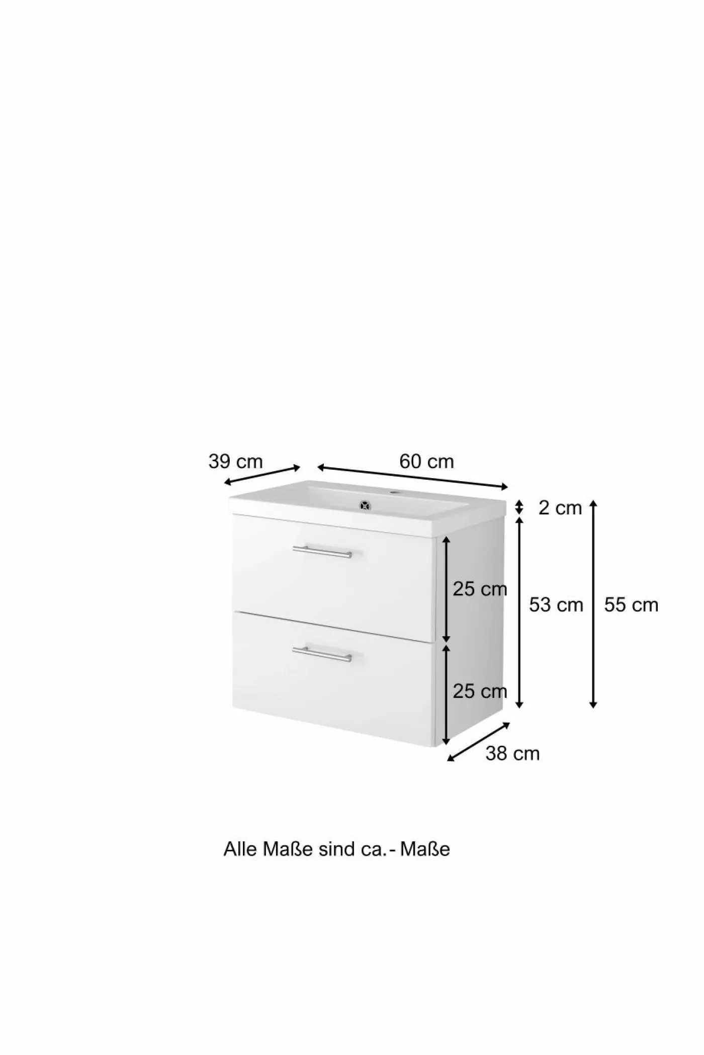 Waschbeckenunterschrank mit Waschbecken 60 PORTA