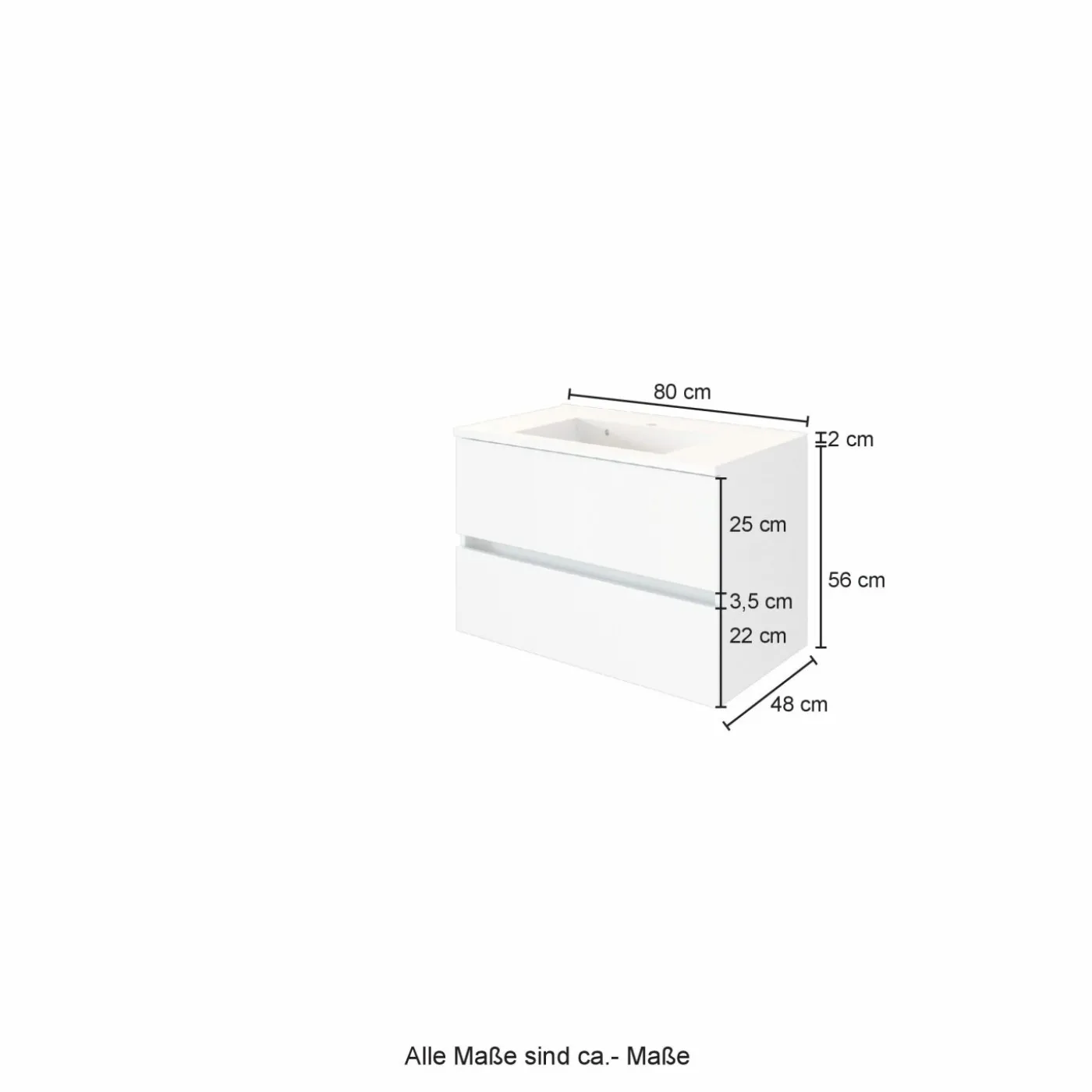 Waschbeckenunterschrank mit Waschbecken LUCCA