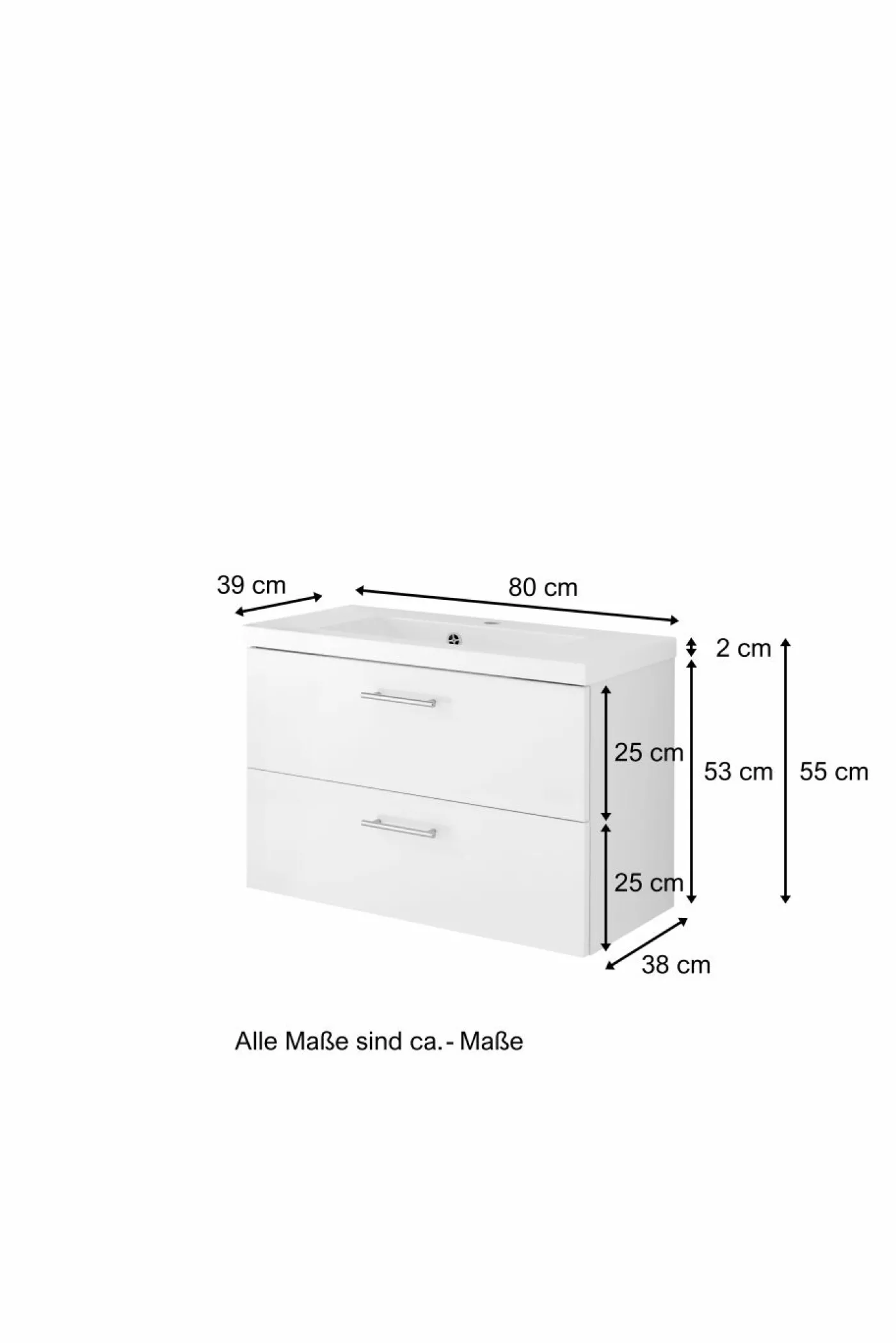 Waschbeckenunterschrank mit Waschbecken 80 PORTA
