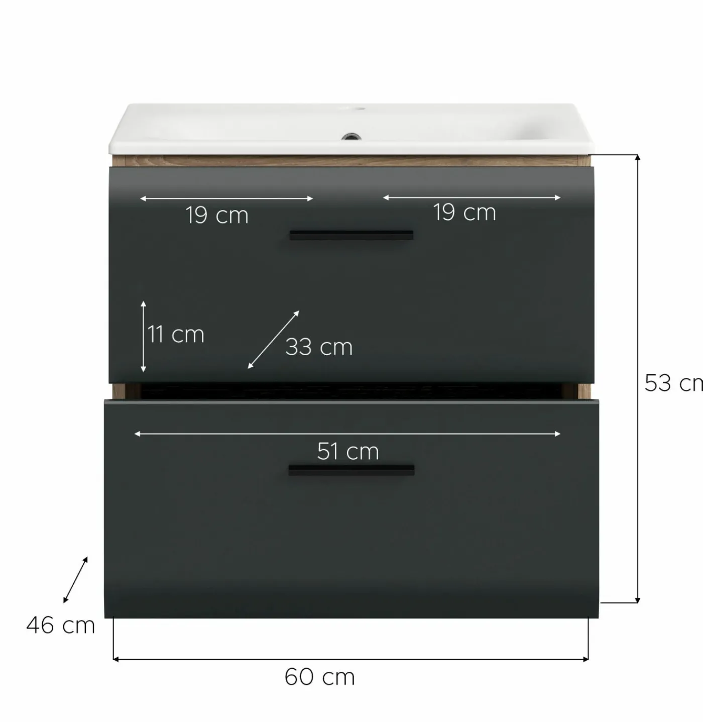 Waschbeckenunterschrank mit Waschbecken BONGA