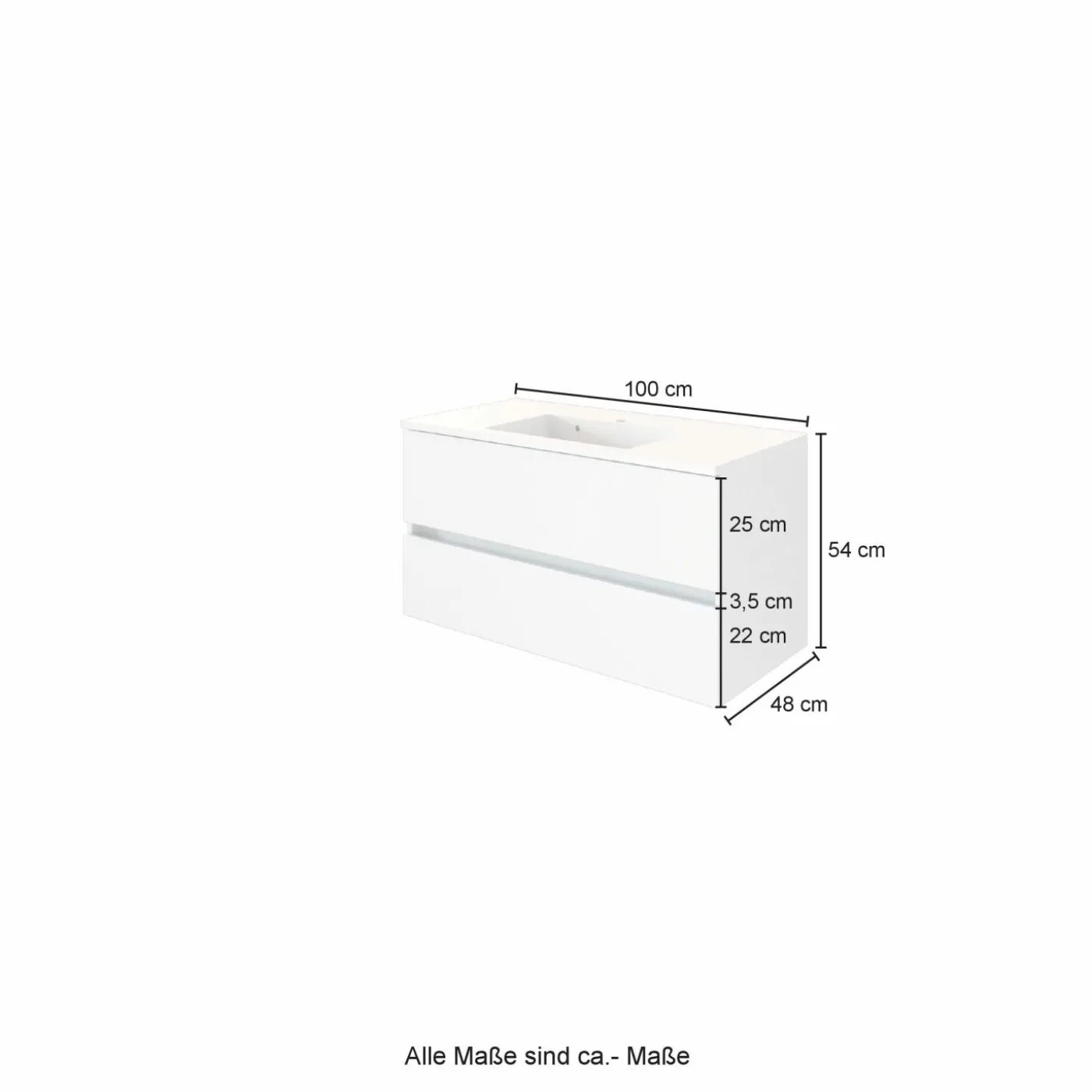 Waschbeckenunterschrank mit Waschbecken LUCCA