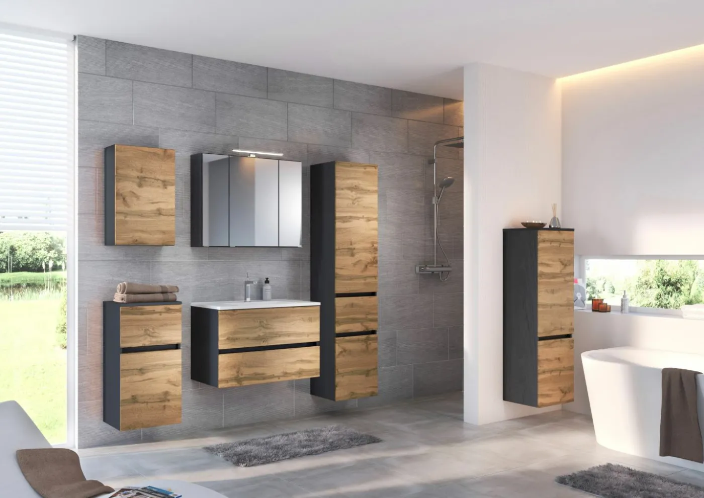 Waschbeckenunterschrank mit Waschbecken LUCCA