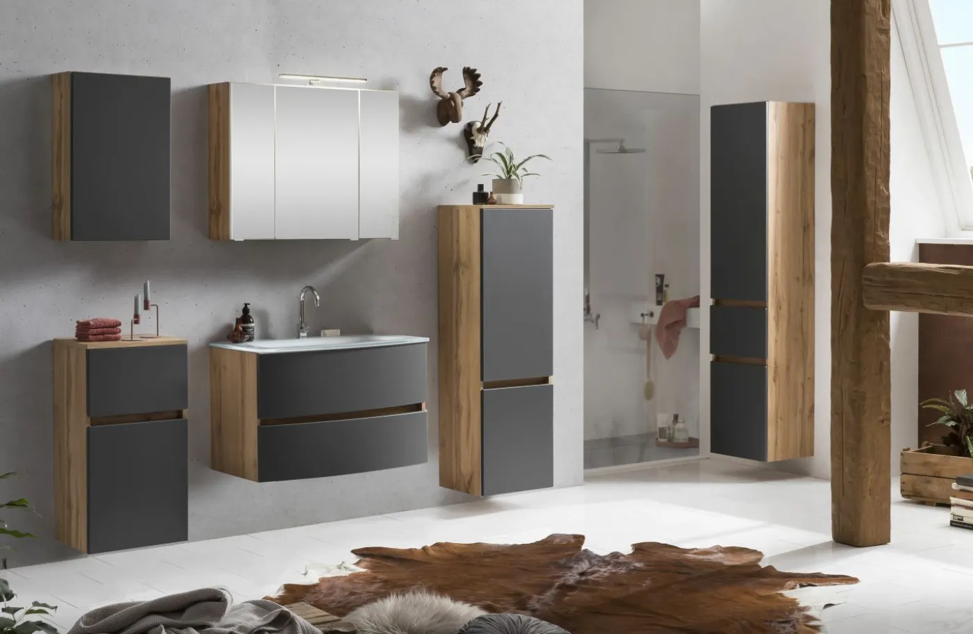 Waschbeckenunterschrank mit Waschbecken KOPENHAGEN