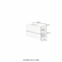 Waschbeckenunterschrank mit Waschbecken LUCCA