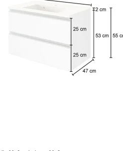 Waschbeckenunterschrank mit Waschbecken 80 AREZZO